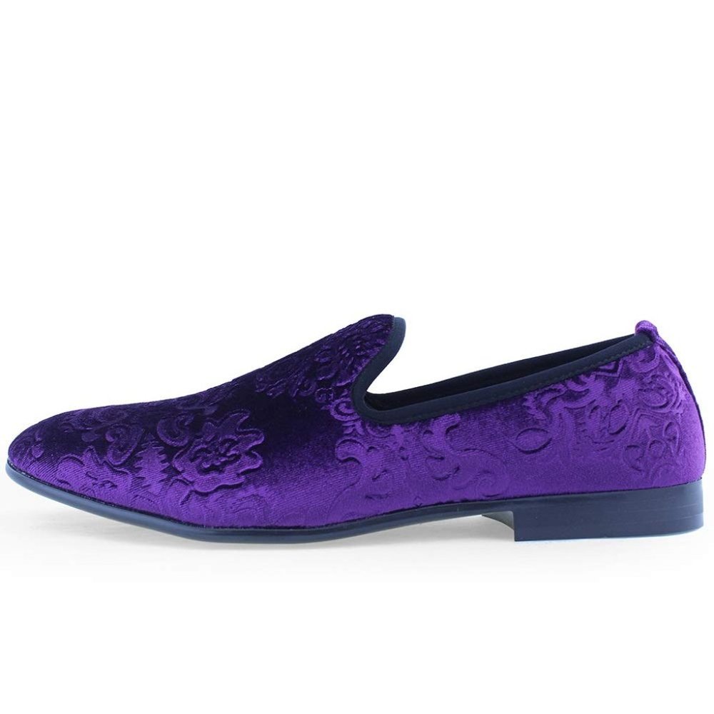 BESTON Men's Round Toe Velvet Loafers